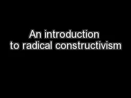 An introduction to radical constructivism