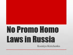 No Promo Homo Laws in Russia