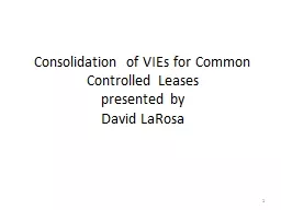 Consolidation of VIEs for Common Controlled Leases