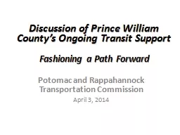 Discussion of Prince William County’s Ongoing Transit Sup