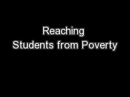 Reaching Students from Poverty