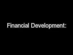 Financial Development: