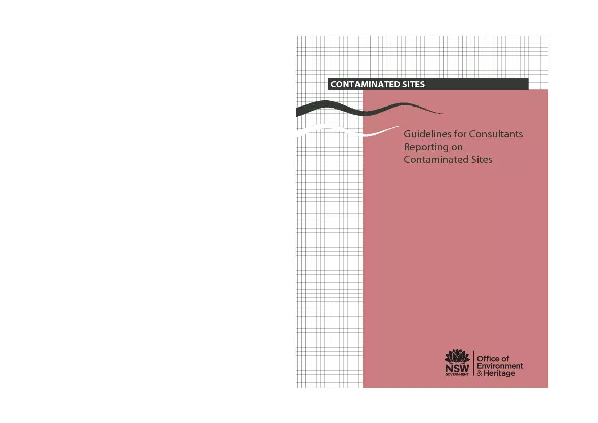CONTAMINATED SITESGuidelines for Consultants Reporting on