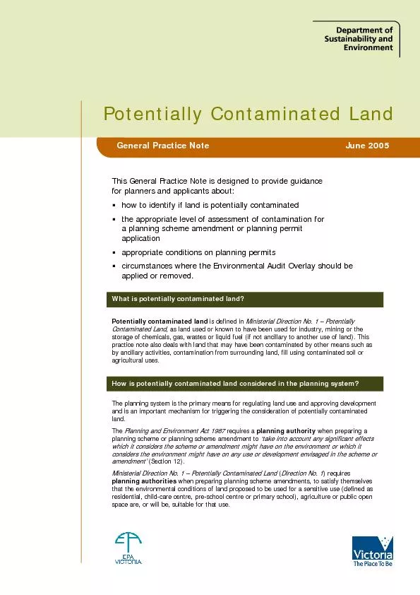Potentially contaminated land