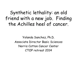 Synthetic lethality: an old friend with a new job.  Finding