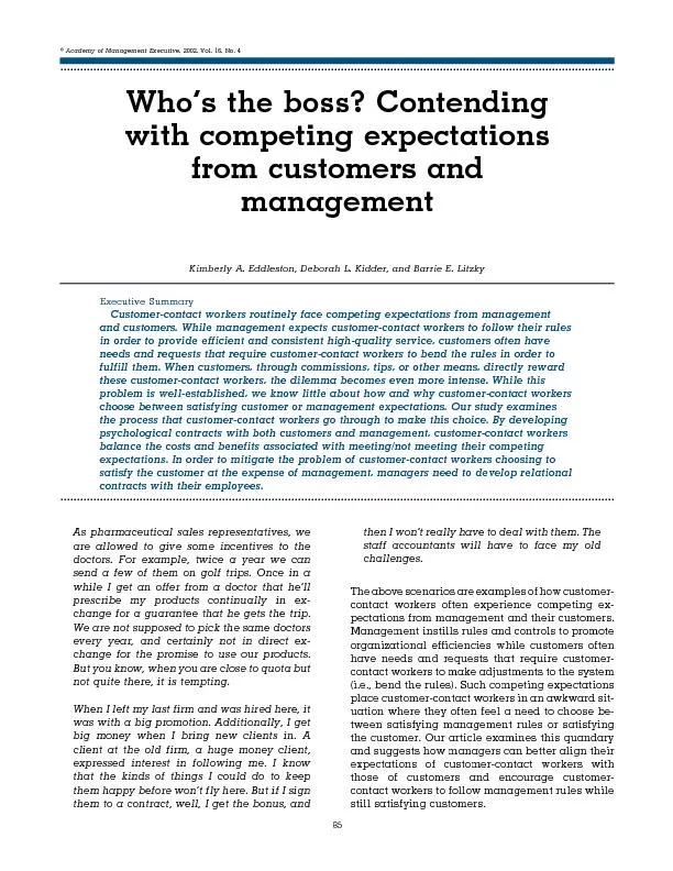 Contending with competing expectations from customers and management