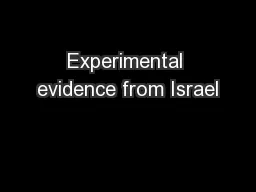Experimental evidence from Israel