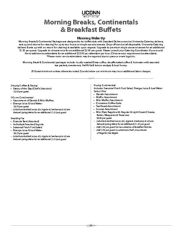 Morning  Breaks , Continentals and break fast buffets