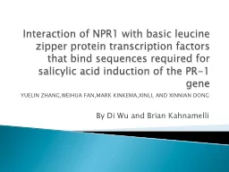 Interaction of NPR1 with basic