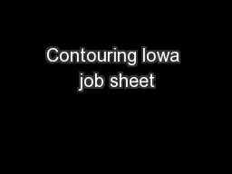 Contouring lowa job sheet