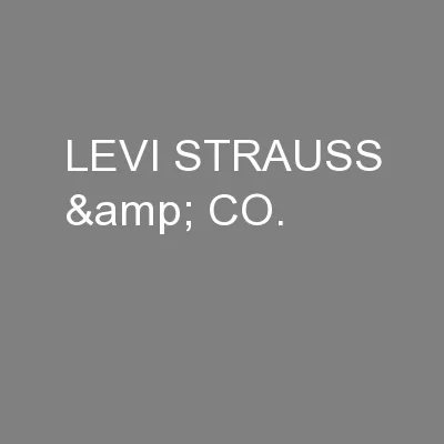 LEVI STRAUSS & CO.