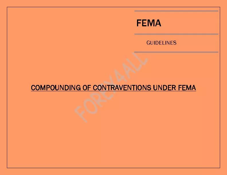 COMPOUNDING OF CONTRAVENTIONS UNDER FEMA