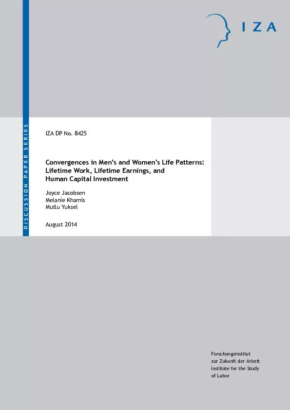 Convergence in men's and women's life pattern