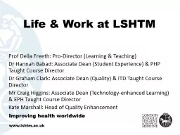 Life & Work at LSHTM