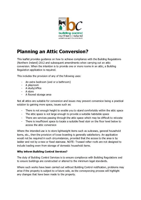 Planning an attic conversion