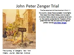 John Peter Zenger Trial
