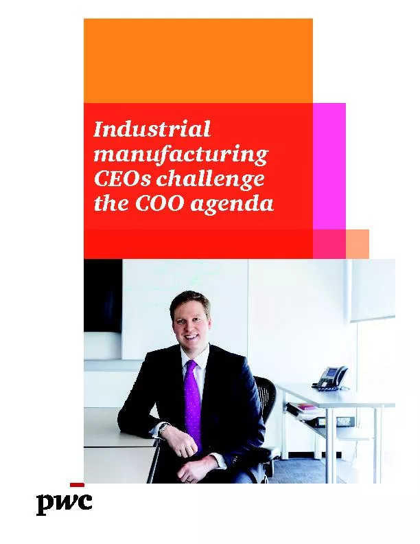 Industrial manufacturing CEOs challenge the COO agenda