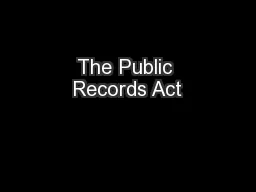 The Public Records Act