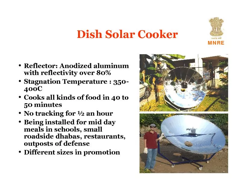 Dish solar cooker
