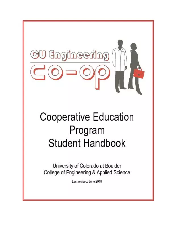 Cooperative education program student hand book