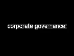 corporate governance:
