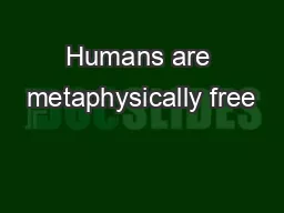 Humans are metaphysically free