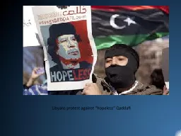 Libyans protest against “hopeless” Qaddafi