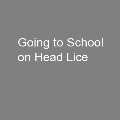 Going to School on Head Lice