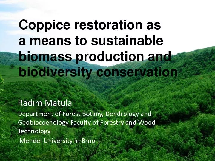Geobiocoenology facculty of forestry and wood
