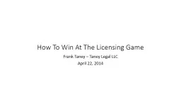 How To Win At The Licensing Game
