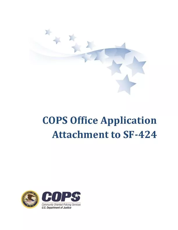 COPS Office Application attachment to SF 424