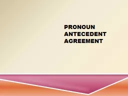 Pronoun Antecedent agreement