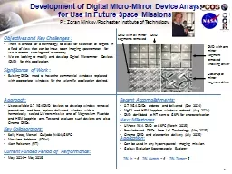 Development of Digital Micro-Mirror Device Arrays for Use i