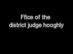 Ffice of the district judge hooghly