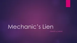 Mechanic’s Lien
