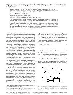 High superconducting gradiometer with a long baseline asymmetric ux transformer Eugene