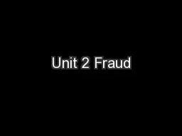 Unit 2 Fraud