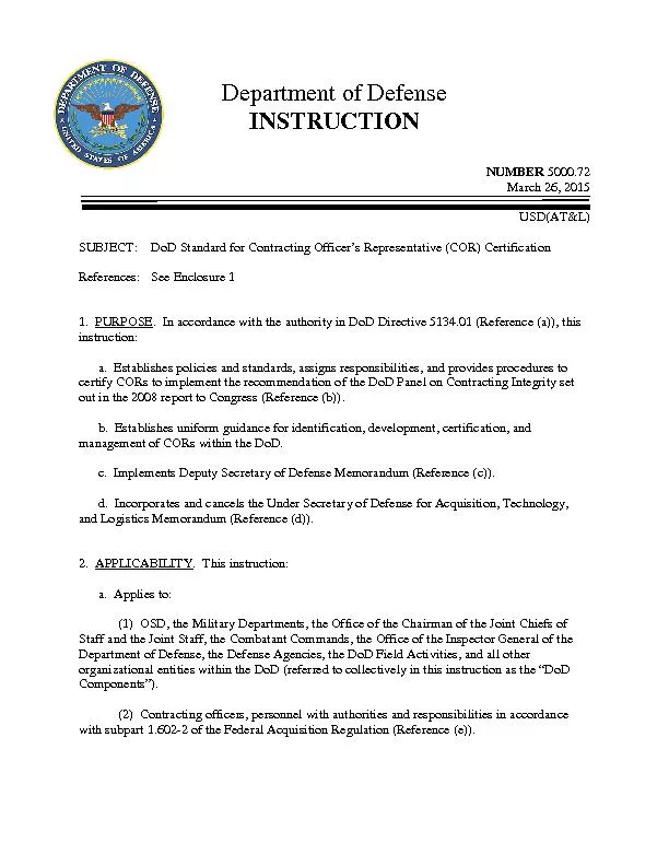 Department of Defense instructon