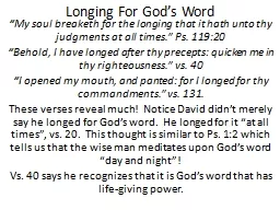 Longing For God’s Word