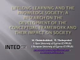   LIFELONG LEARNING AND THE KNOWLEDGE SOCIETY: A RESEARCH