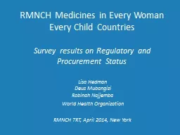 RMNCH Medicines in Every Woman Every Child Countries