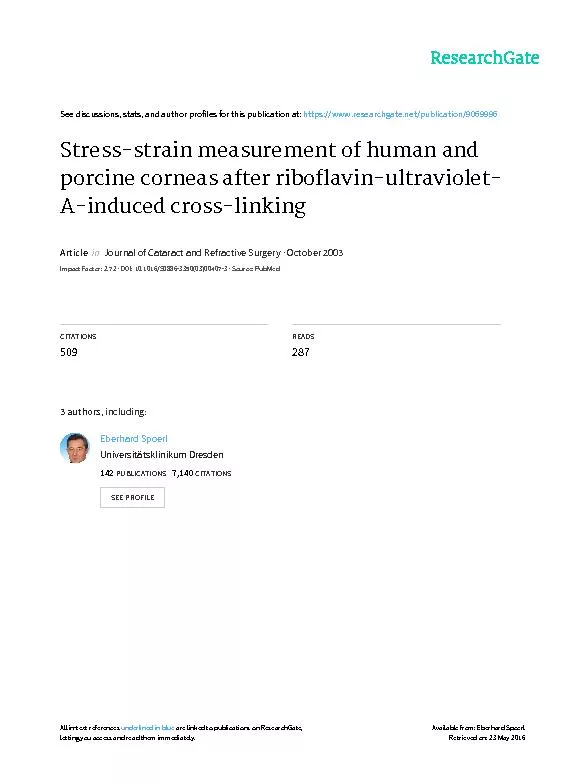Stress strain measurement of human and porcine corneas after riboflavin ultraviolet a