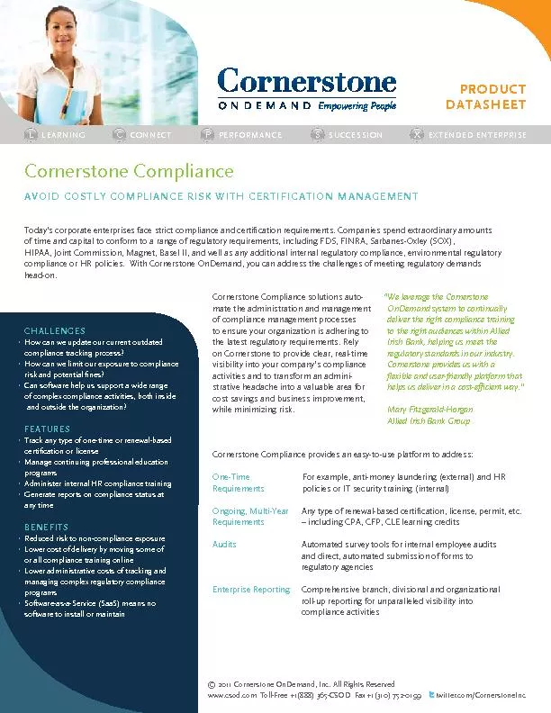 Cornerstone compliance