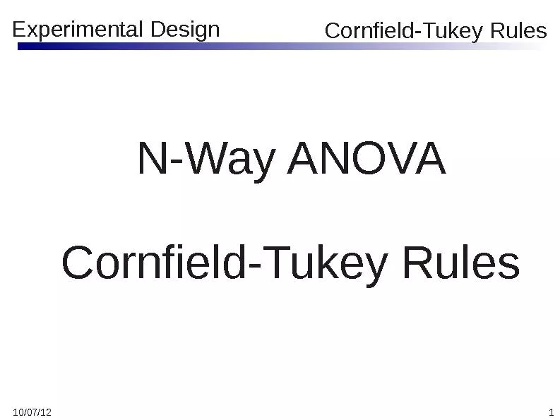 N way Anova cornfield tukey rules