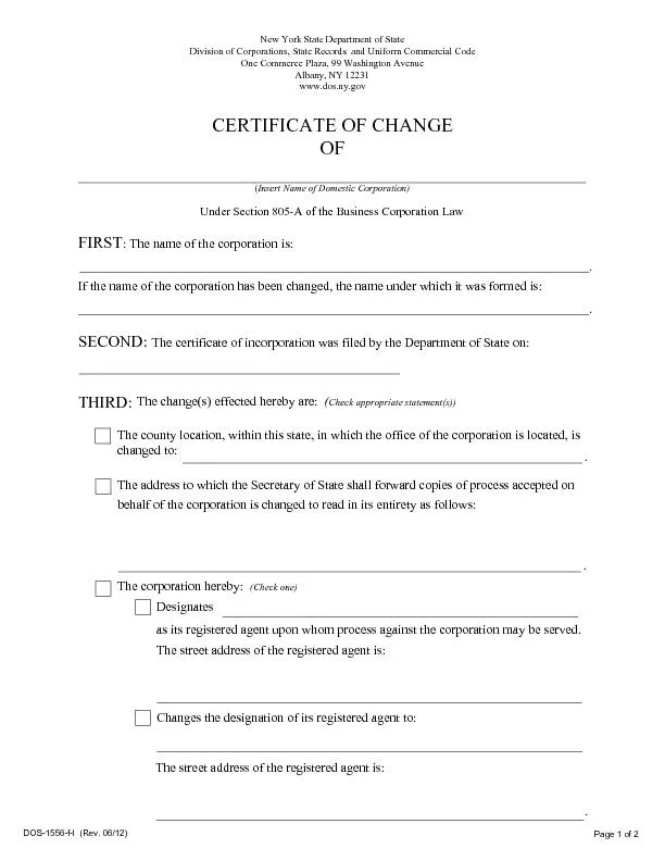 Certification of change