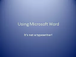 Using Microsoft Word