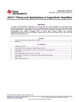 Application Report SNOAB April  Revised April  AN Theory and Applications of Logarithmic