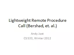 Lightweight Remote Procedure Call (
