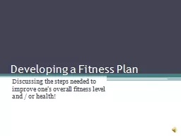 Developing a Fitness Plan