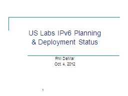 US Labs IPv6 Planning